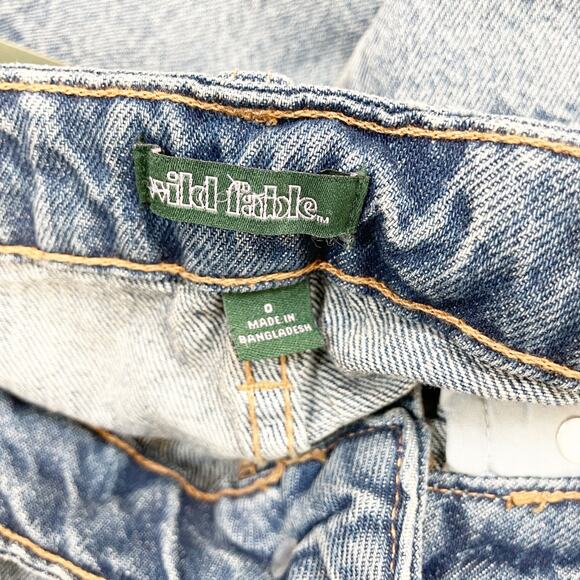 Wild Fable Women's Mid Rise Barrel Denim Jeans Dark Wash Size 0 - Picture 7 of 7